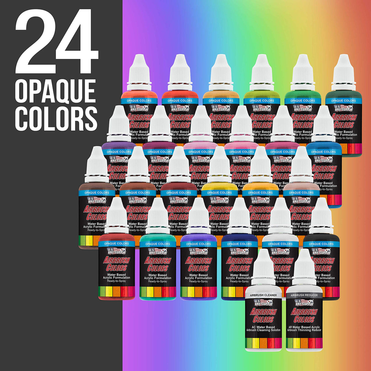 Master Airbrush Cool Runner II Dual Fan Air Tank Compressor System Deluxe Kit with Gravity Feed Airbrush, 24 Color Acrylic Paint Artist Set, Hose, Holder, Cleaning Pot, Mixing Cups Sticks How-To Guide Master Airbrush