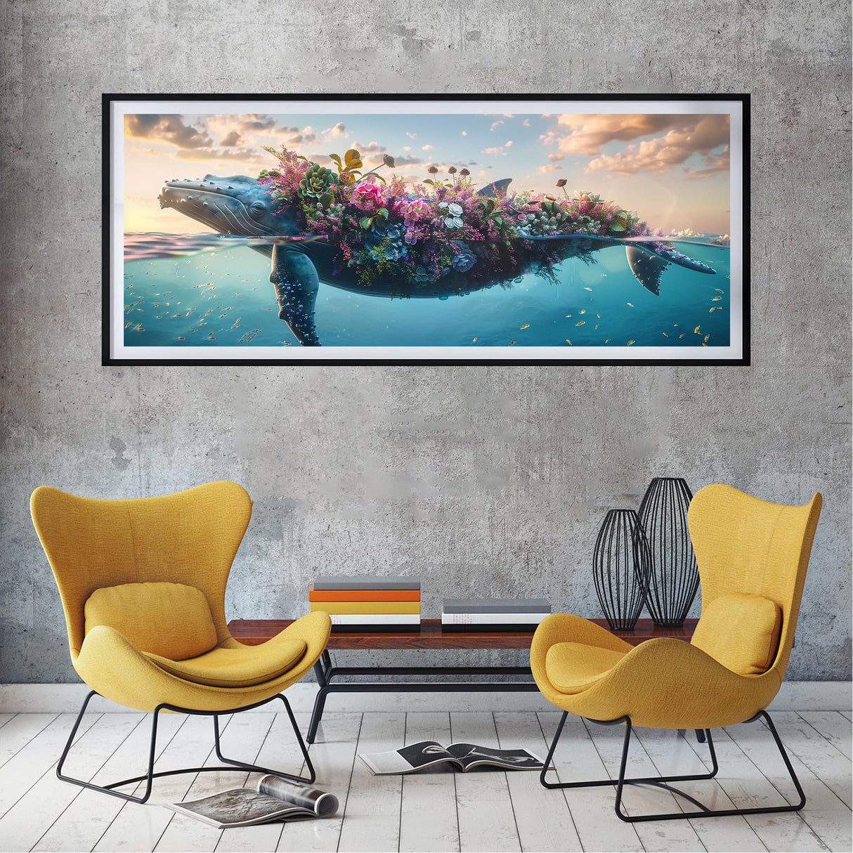 SKRYUIE 5D Large Diamond Painting Kits Whale - DIY Diamond Art Kits for Adults Animal, Full Round Drill - Crystal Embroidery Cross Stitch - Craft for Wall & Office Decor - 12x30 inch / 30x80 cm C1 SKRYUIE