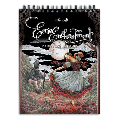 ColorIt Eerie Enchantment: Fairytale Origins Spiral Bound Adult Coloring Book, 50 Drawings of Bewitched Fantasy, Fable & Princess Stories, Thick Paper, Perforated Edges, Hardback Covers, & Ink Blotter