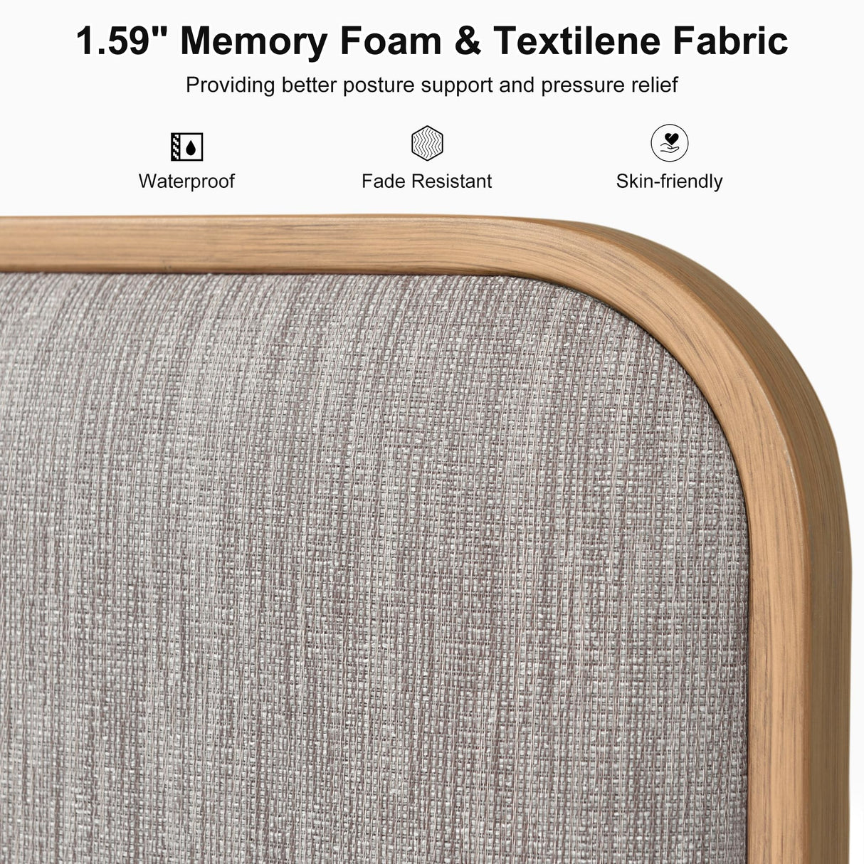 PURPLE LEAF Chaise Lounge Patio Chair Recliner Outdoor for Patio Poolside Balcony w/Slide-Out Side Table with Cushion Adjustable Backrest 2 Pieces Teak PURPLE LEAF