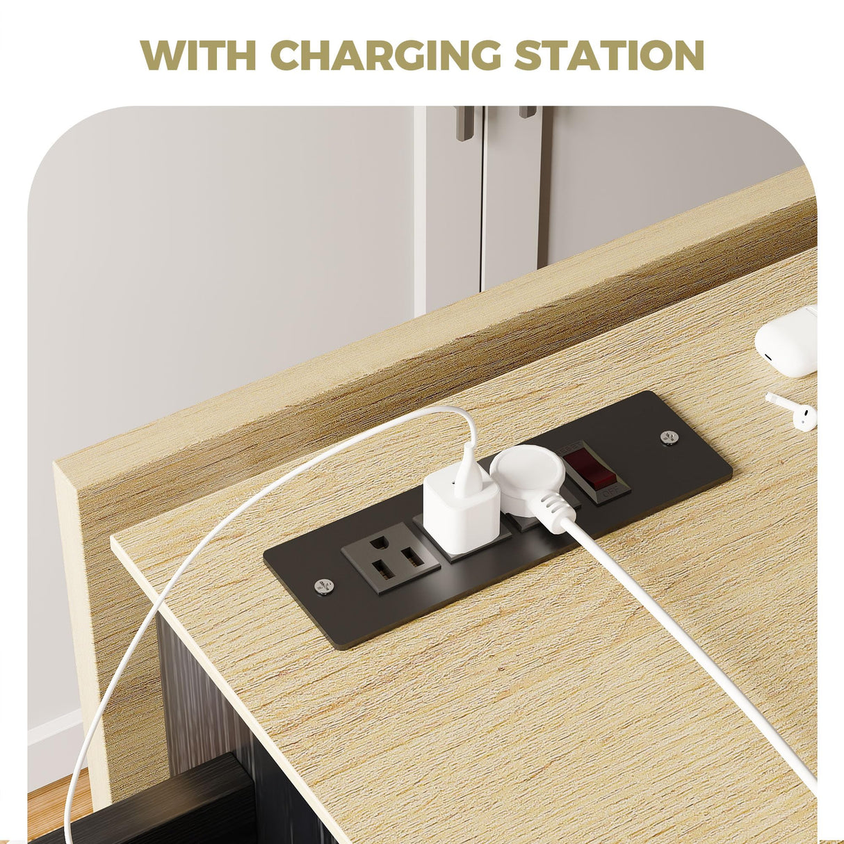 IRONCK Kitchen Island Cart with Storage, Rolling Kitchen Table with Power Outlet, Storage Cabinets on Wheels with Drop Leaf, Portable for Dining Room, Black IRONCK