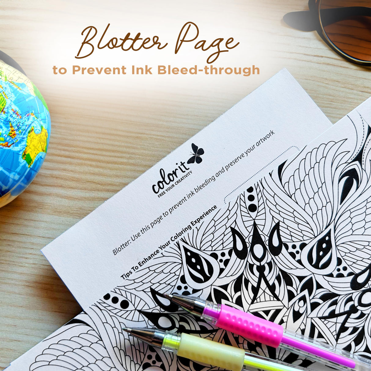 Traveling Mandalas Adult Coloring Book - Features 30 Original Hand Drawn Designs Printed on Artist Quality Paper, Hardback Covers, Spiral Binding, Perforated Pages, Bonus Blotter ColorIt