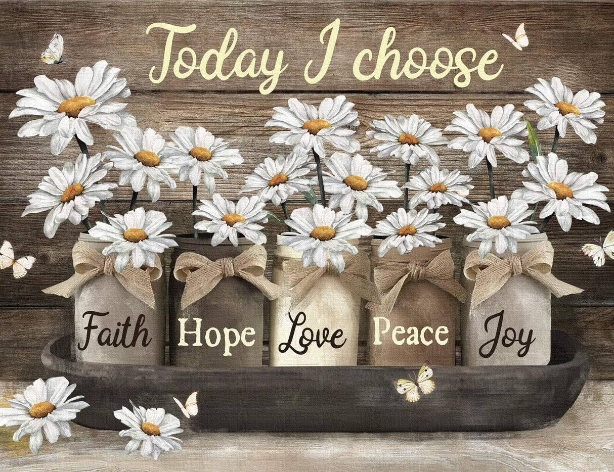 Axquilon Diamond Art Kits for Adults, Inspirational Diamond Painting Kits for Beginners, 5D Daisy Round Full Drill Gem Art for Adults, Paint by Diamonds Pictures DIY Crafts Kits 16x12inch Axquilon