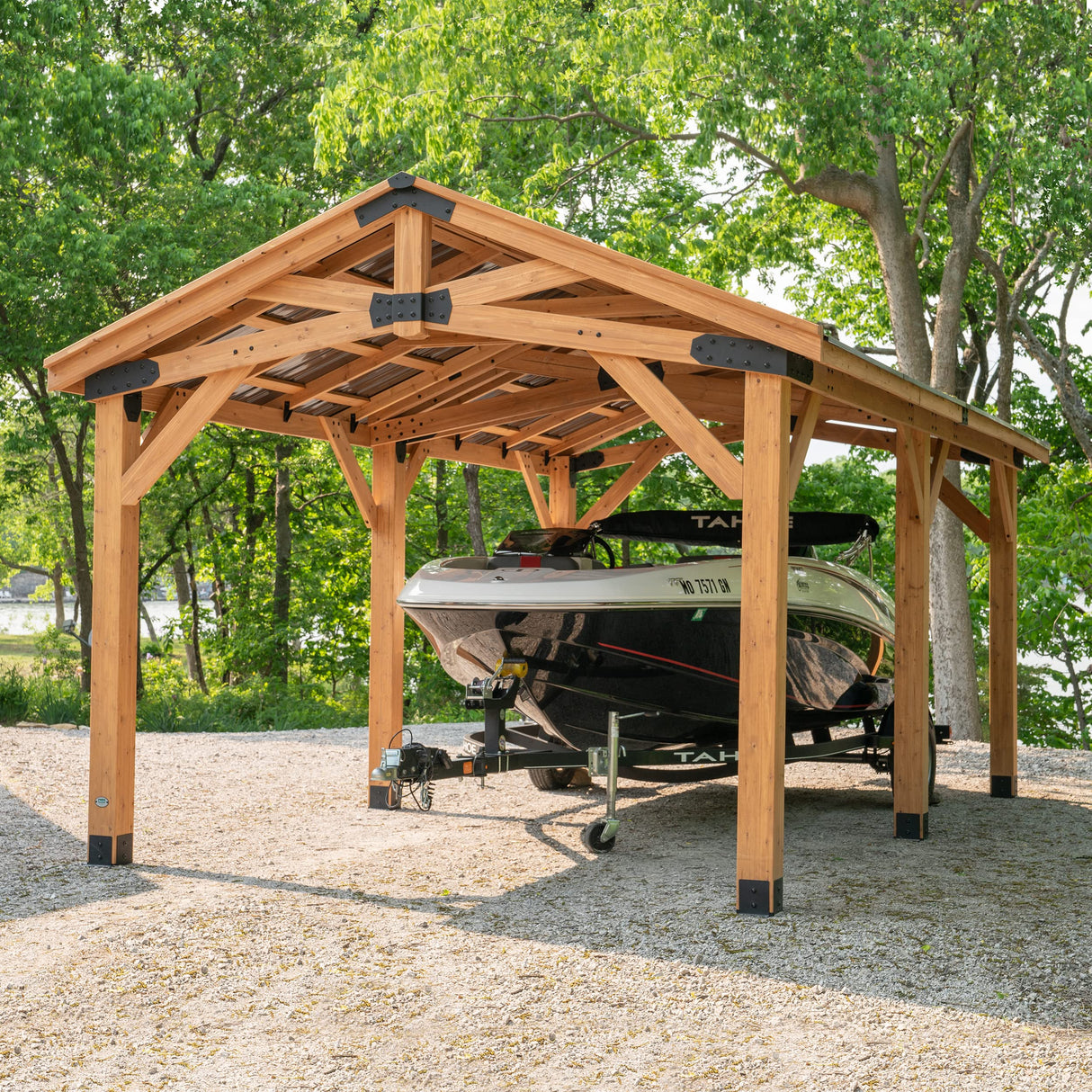 Backyard Discovery Norwood 24 ft. x 12 ft. Cedar Wood Gazebo,Thermal Insulated Steel Roof, Durable, Supports Snow Loads and Wind Speed, Rot Resistant, Backyard, Deck, Garden, Patio Light Brown Backyard Discovery