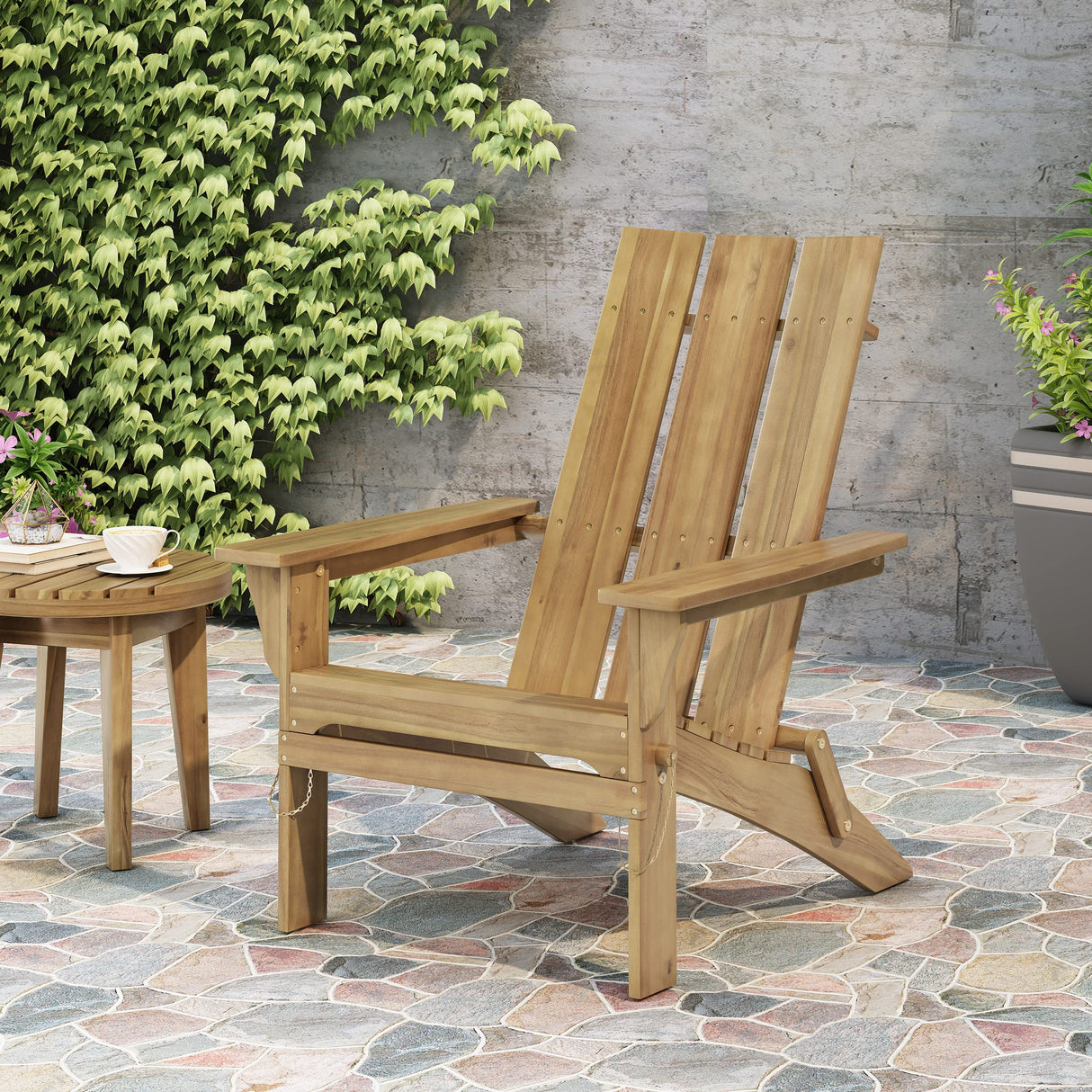 Christopher Knight Home Aberdeen Outdoor Contemporary Acacia Wood Foldable Adirondack Chair, natural stained Christopher Knight Home
