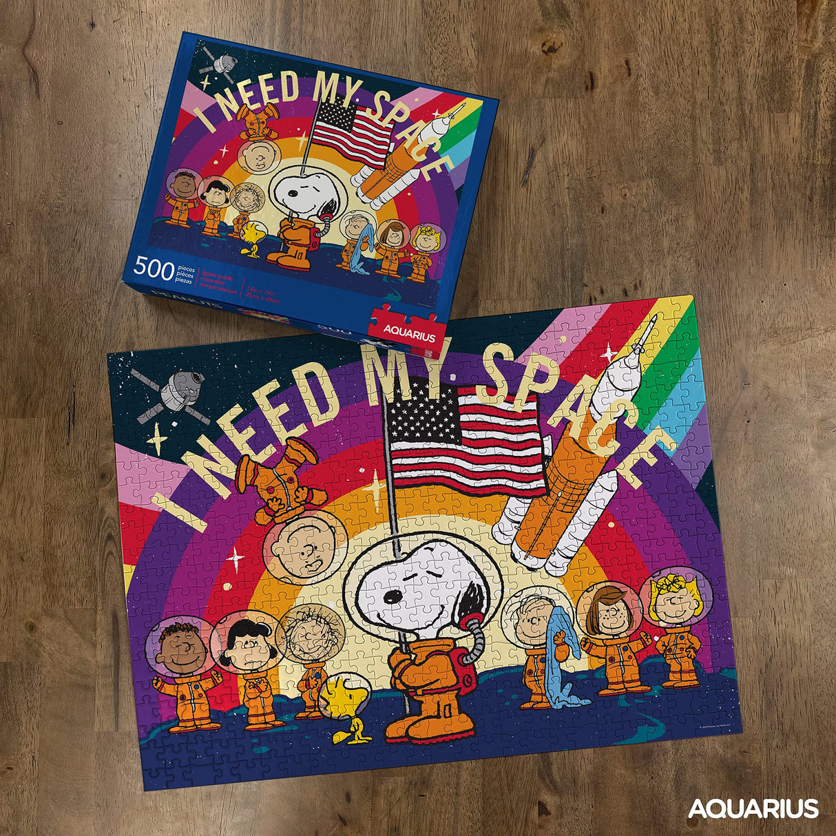 AQUARIUS Peanuts Snoopy in Space Puzzle (500 Piece Jigsaw Puzzle) - Officially Licensed Peanuts Merchandise & Collectibles - Glare Free - Precision Fit - 14 x 19 Inches AQUARIUS