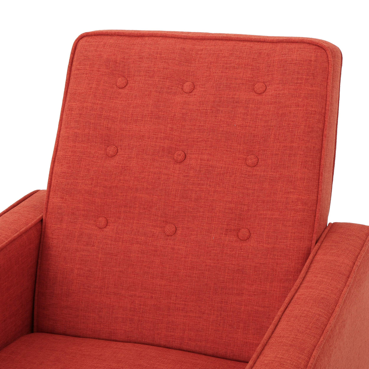 Christopher Knight Home GDFStudio Macedonia Mid Century Modern Tufted Back Fabric Recliner (Muted Orange) GDFStudio