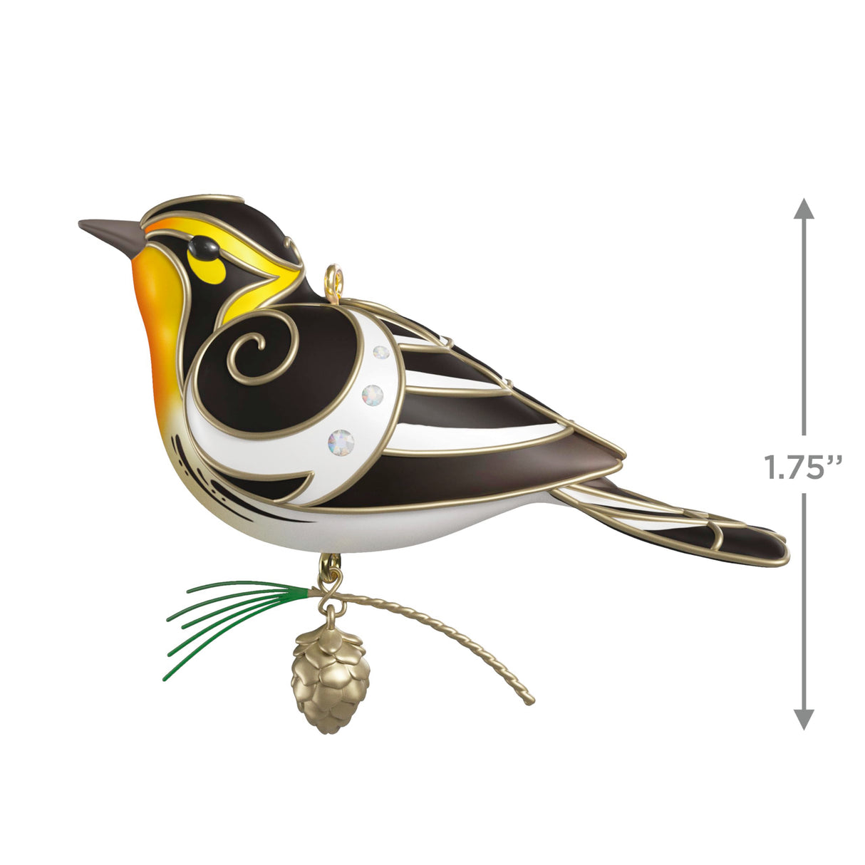 Hallmark Keepsake Christmas Ornament 2025, The Beauty of Birds Blackburnian Warbler, Gifts for Nature Lovers Hallmark Keepsake