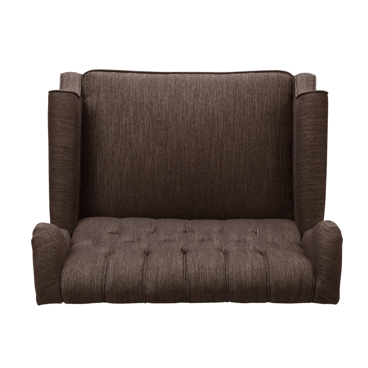 Great Deal Furniture Salome Oversized Tufted Wingback Fabric Push Back Recliner, Brown Christopher Knight Home