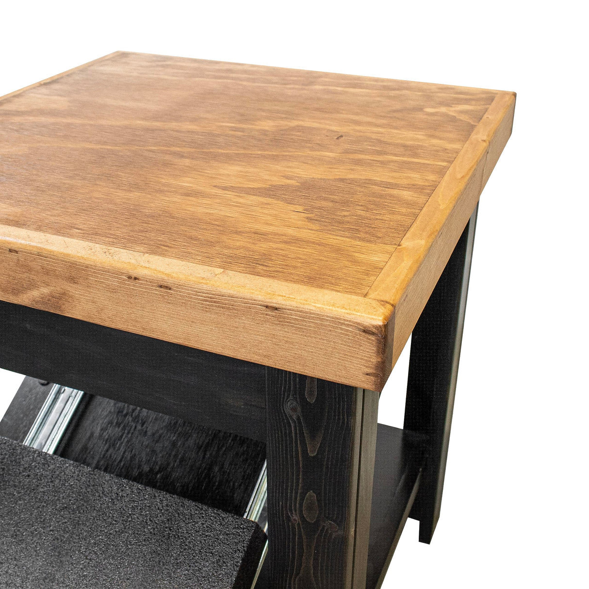 American Furniture Classics Gun Concealment Nightstand End Table, Chic Black with Honey Top American Furniture Classics