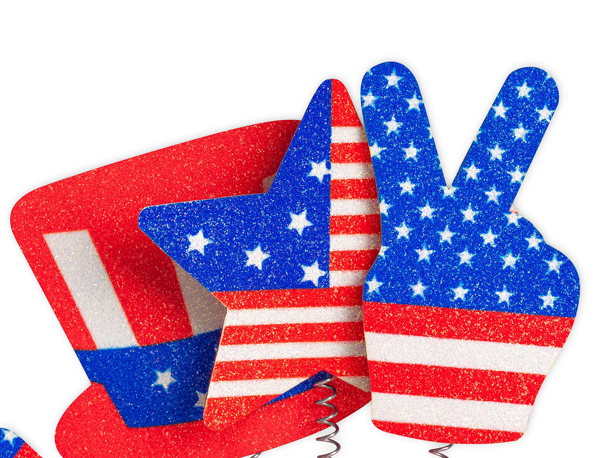 Moon Boat 10PCS Patriotic Head Boppers Headband - Star Uncle Sam Hat Balloons- Fourth 4th of July Party Accessories Favors Decorations Moon Boat