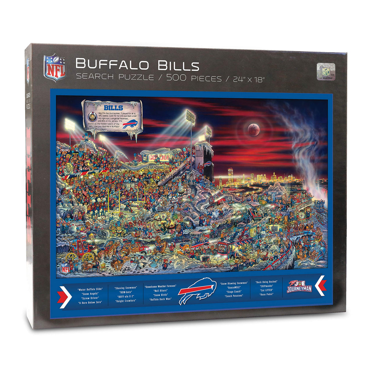 YouTheFan NFL Buffalo Bills Joe Journeyman Puzzle - 500-piece Team Color, 18" x 24" - Finished puzzle size YouTheFan