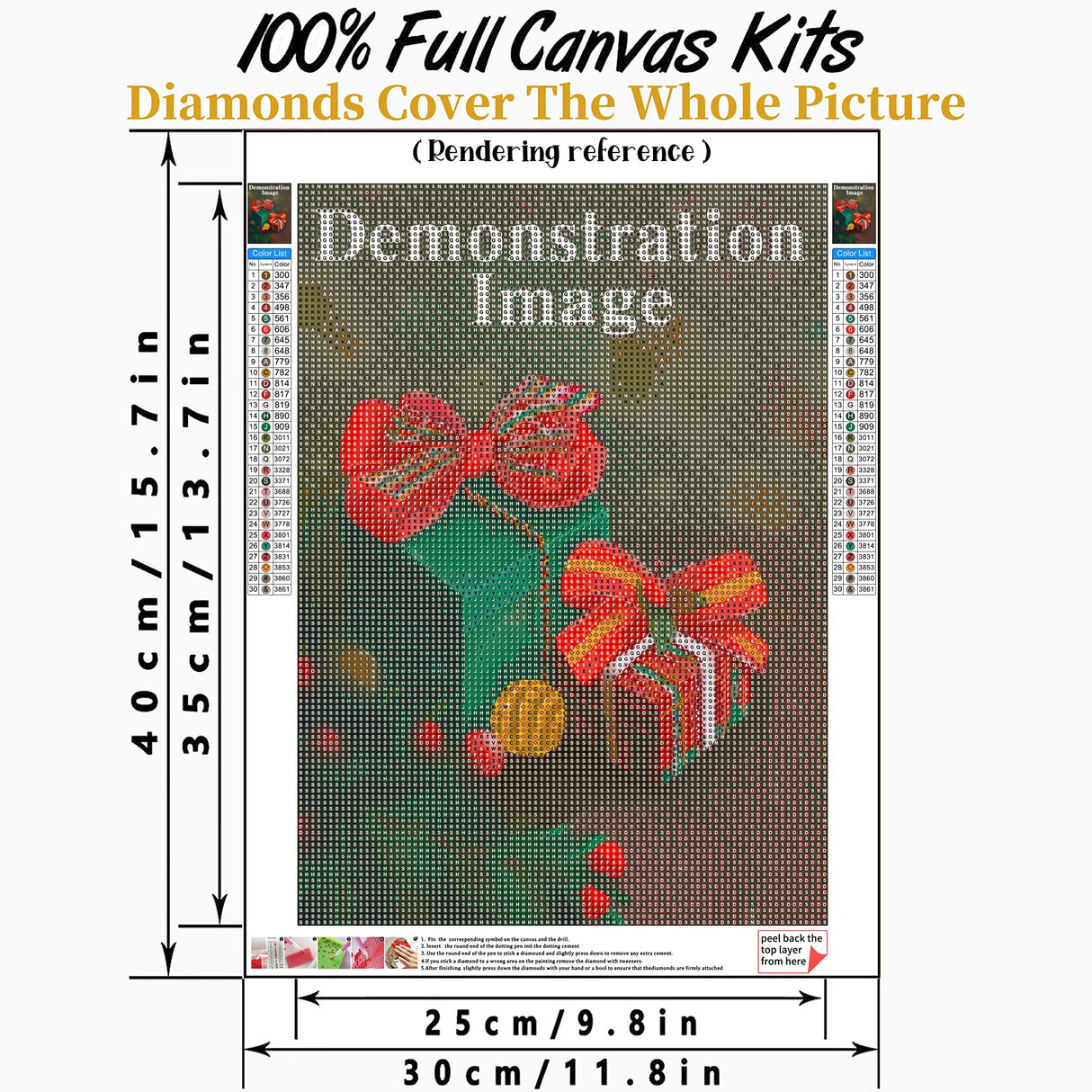 Adult DIY Diamond Painting Art, Romantic Cherry Blossom Park Beginner 5d Cartoon Landscape Hand Painted Series Home Decor 20x30 Cm, Farmhouse Decor - Full Diamond Cross Stitch Painting Kits ZKOPAVS