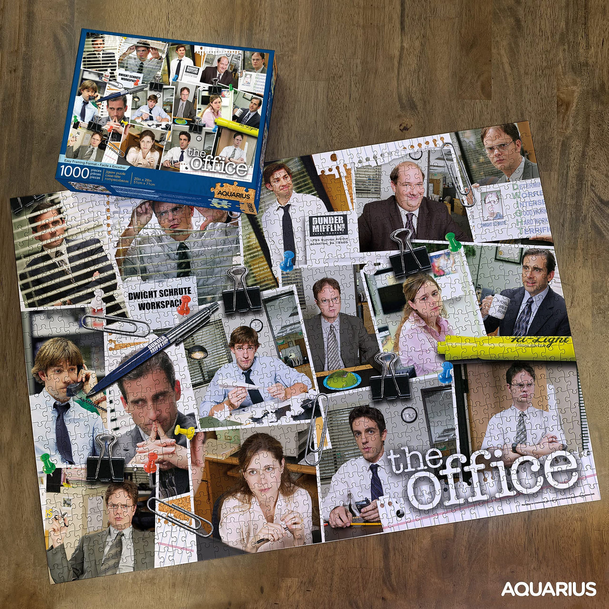 AQUARIUS The Office Cast Collage Puzzle (1000 Piece Jigsaw Puzzle) - Glare Free - Precision Fit - Officially Licensed The Office Merchandise & Collectibles - 20 x 28 Inches AQUARIUS