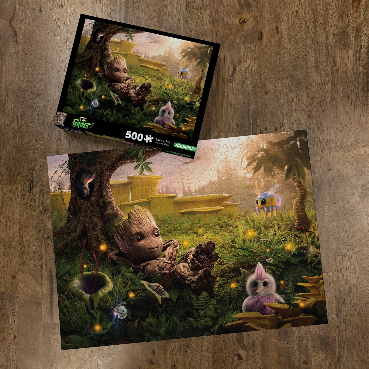 AQUARIUS Guardians of the Galaxy Baby Groot Puzzle (500 Piece Jigsaw Puzzle) - Glare Free - Precision Fit - Virtually No Puzzle Dust - Officially Licensed Guardians of the Galaxy Collectibles-14x19 In AQUARIUS