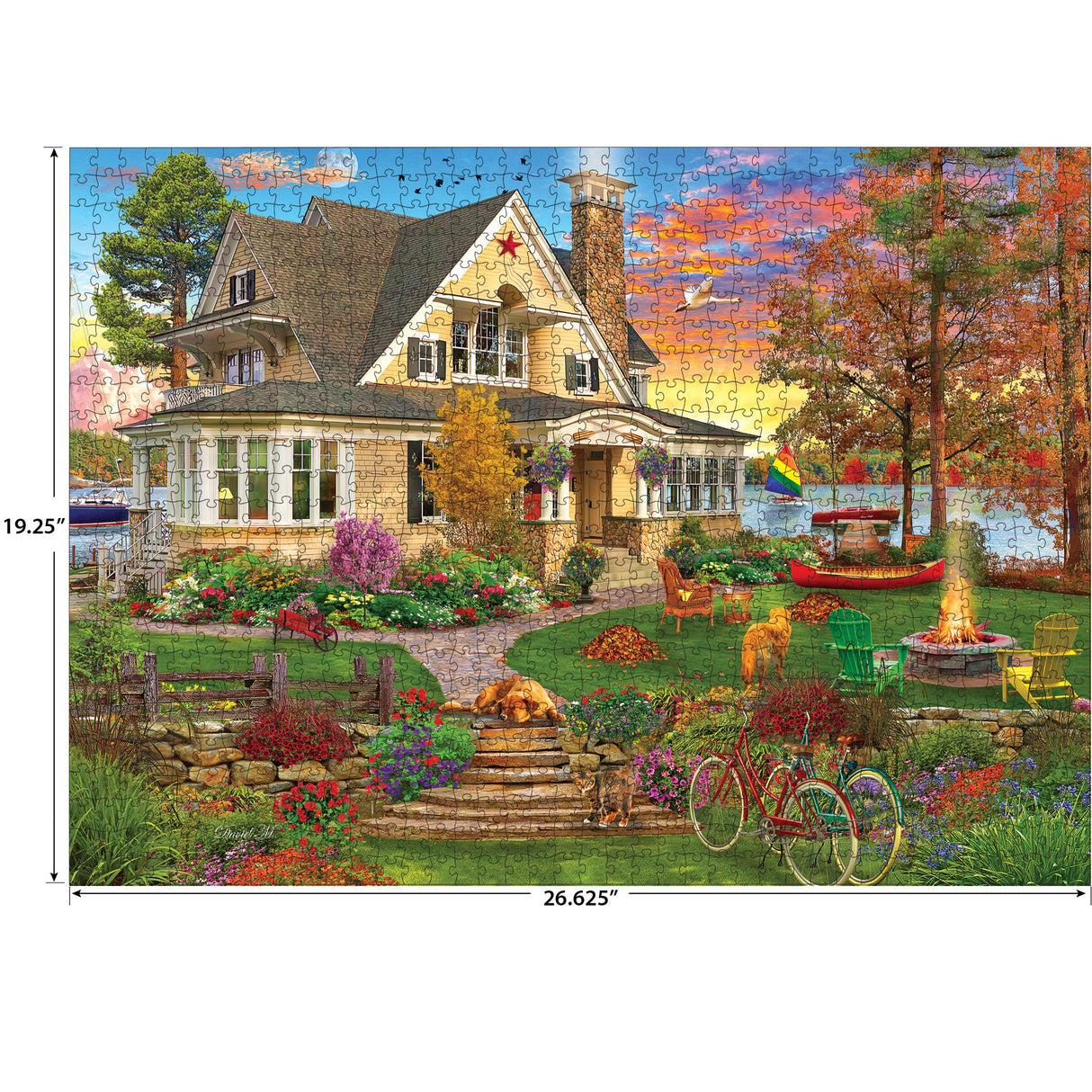 RoseArt - Kodak Cork - Lakeside Home - 1000 Piece Jigsaw Puzzle for Adults RoseArt