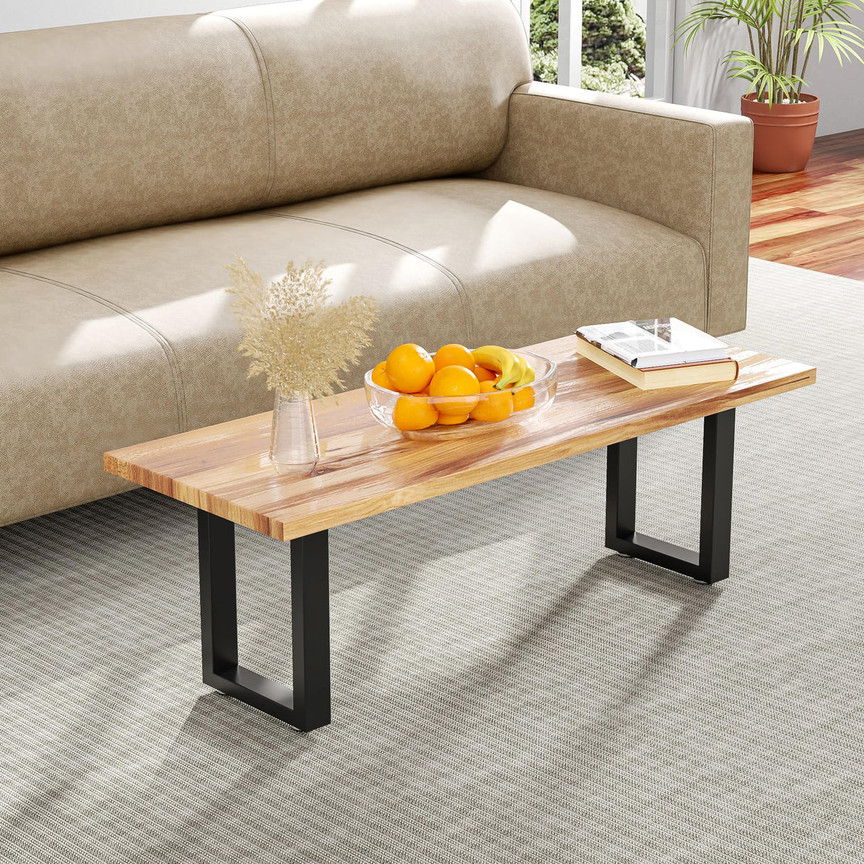 SKYSEN 16" Metal Table Legs, Desk Legs, Coffee Table Legs,Bench Legs for Desk, Coffee Tables, Dining Tables, Benches-16 * 11.8" Square Shape- Heavy Duty- Thickened Material- Black(zt-z-16"*11.8") SKYSEN