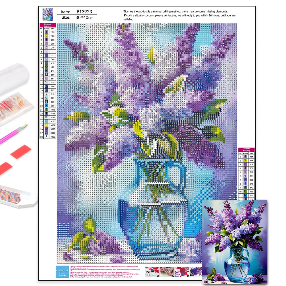 Flower Diamond Arts Kits for Adults-Flowers Diamond Painting Kits for Adults, 5D Vase Diamond Art Kits, DIY Floral Gem Art DIY Crafts Kits Home Wall Decor Gifts 12x16 inch Axquilon