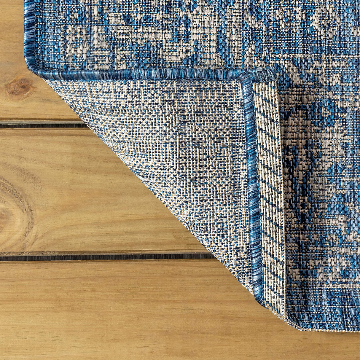 JONATHAN Y Weave Floral Indoor Outdoor Area Rug 8X10 Navy/Gray, Tela Bohemian Textured for Backyard, Patio, Porch, Easy-Cleaning, High Traffic, Pet-Friendly, Non-Shedding (SMB100B-8) JONATHAN Y