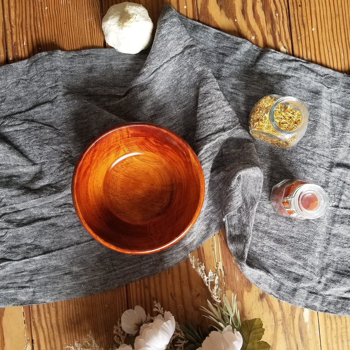 Lipper International Cherry Finished Salad Bowl, Small, 7" Diameter x 2 1/2" Height, Single Bowl Lipper International