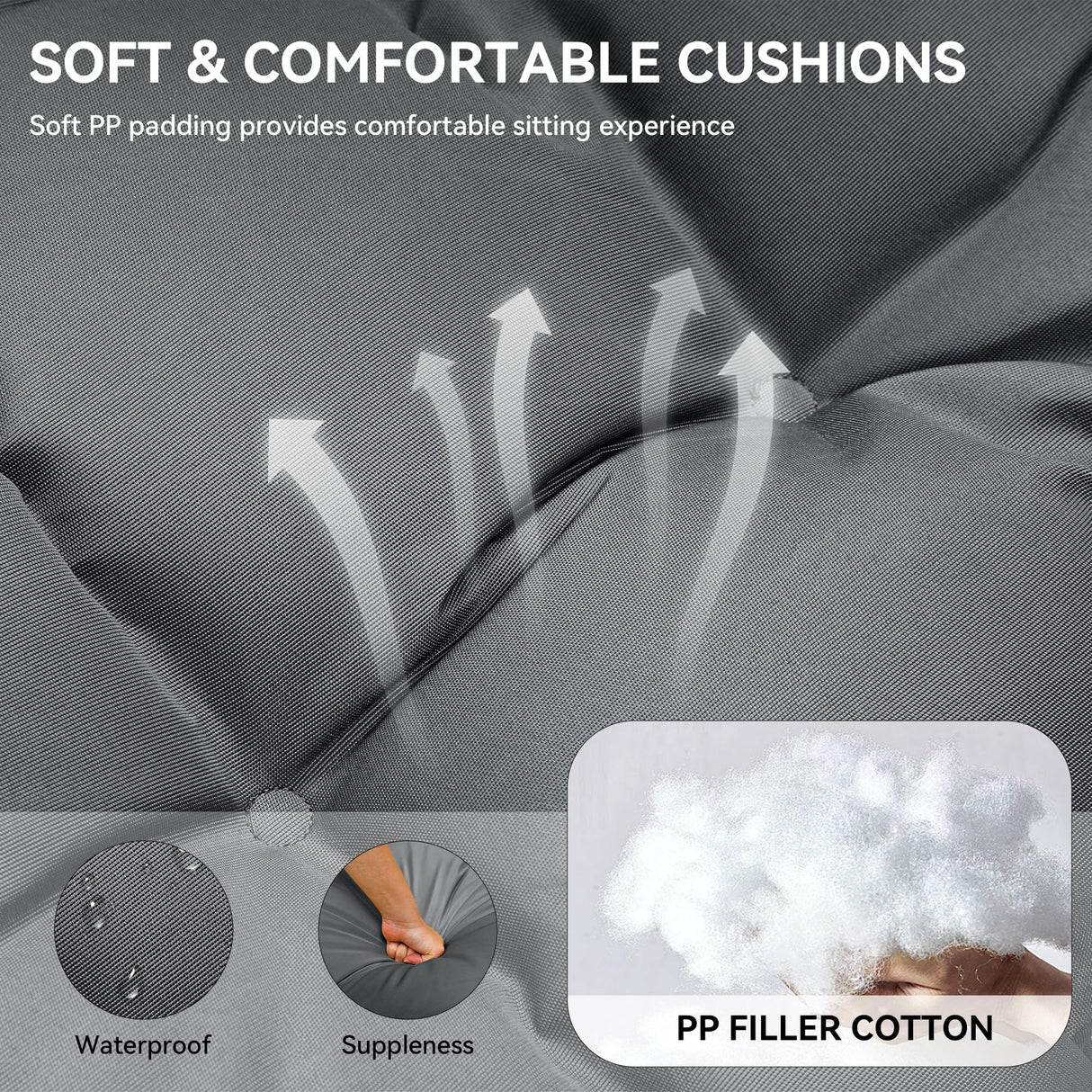 YITAHOME Hanging Egg Chair, Outdoor Patio Wicker Hammock Egg Chair Indoor with Cushion, Rattan Swing Chair 350lbs for Balcony, Garden Bedroom, Gray with Stand YITAHOME