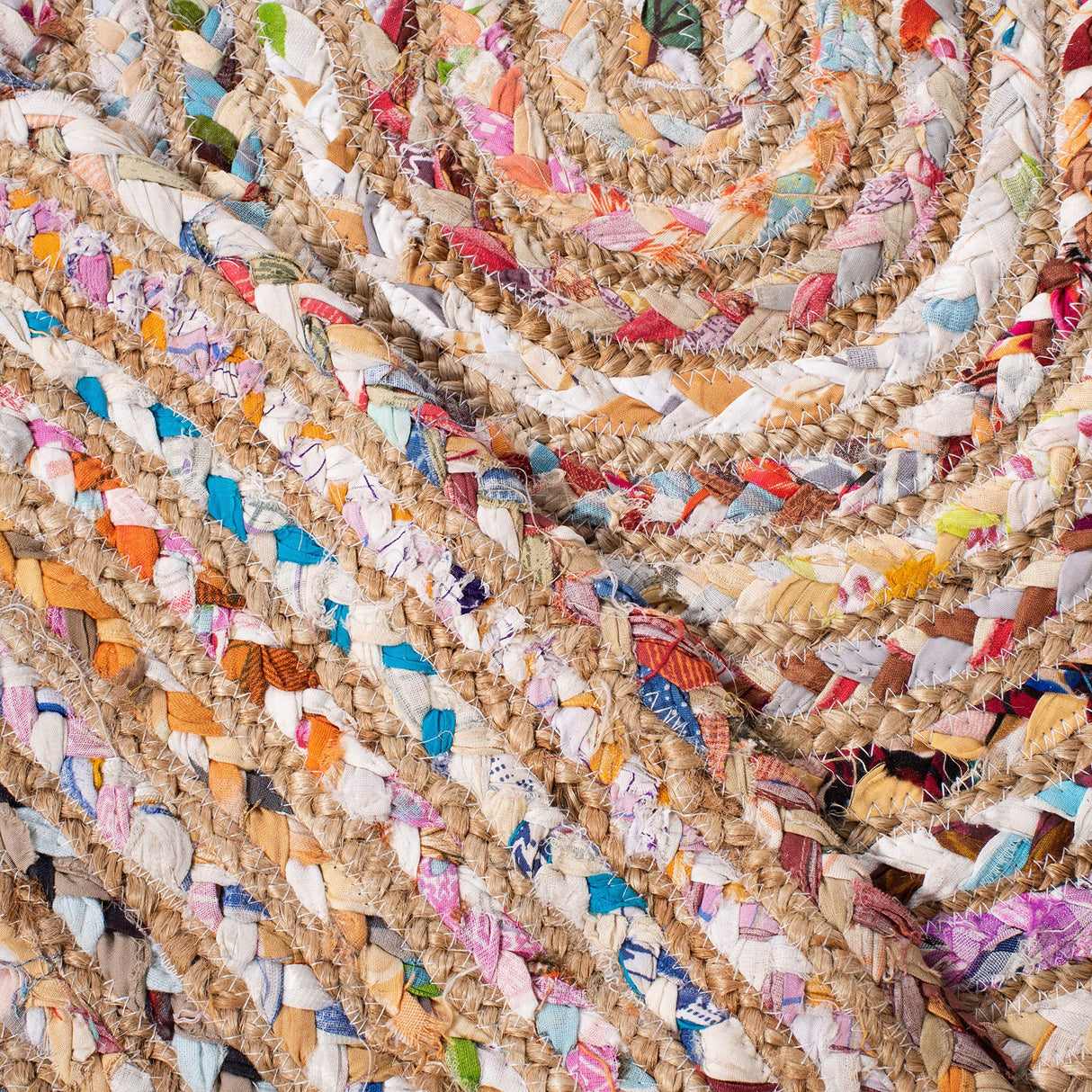 SAFAVIEH Area Rug 3x5 Oval - Cape Cod Collection - Beige & Multi, Handmade Jute & Cotton, Woven Braided Design (CAP202B) SAFAVIEH