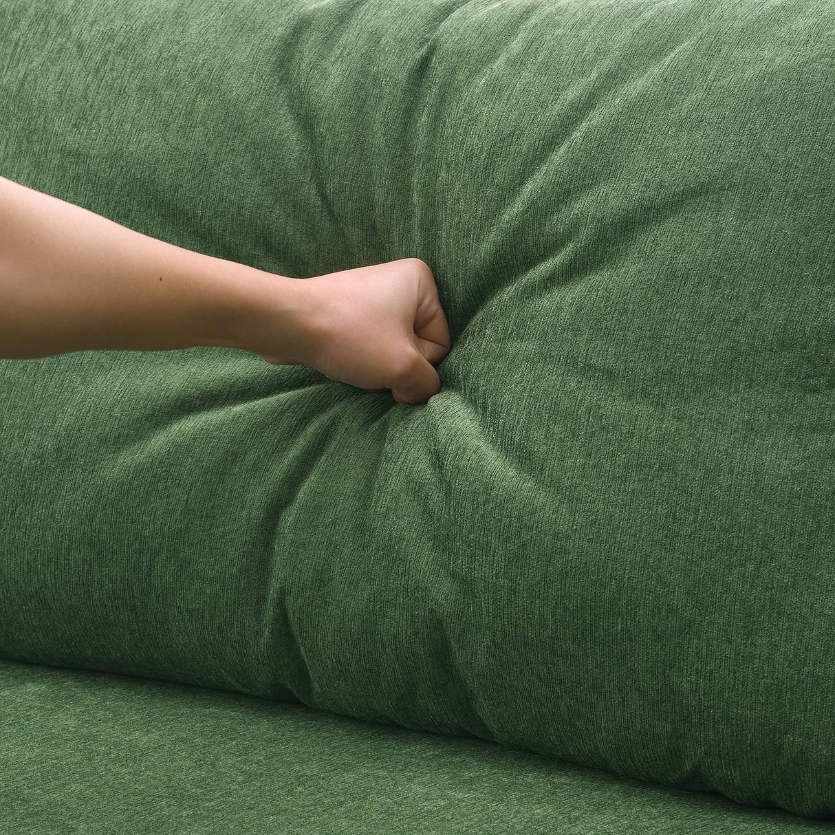 P PURLOVE Modern Sectional Sofas for Living Room, Modular L-Shape Couch, Upholstered Sleeper Sofa for Bedroom, Salon, 2 PC Free Combination, Green P PURLOVE