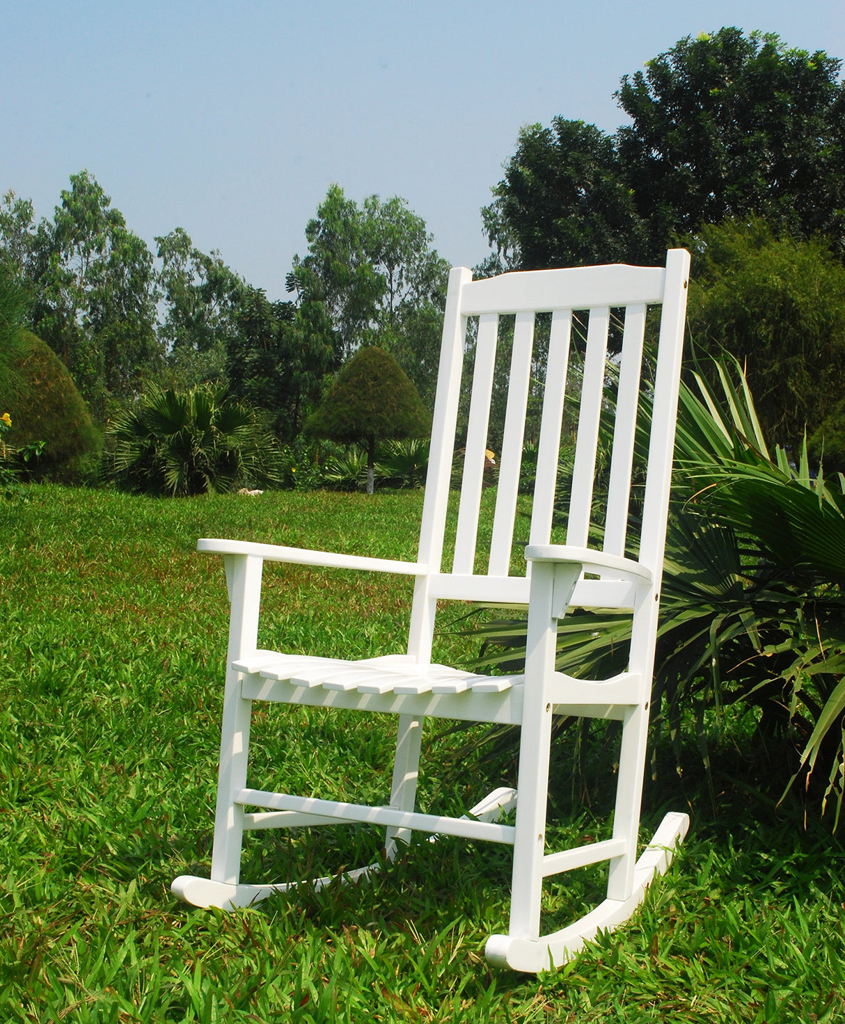 Merry Garden - White Porch Rocker/Rocking Chair Acacia Wood Merry Pet
