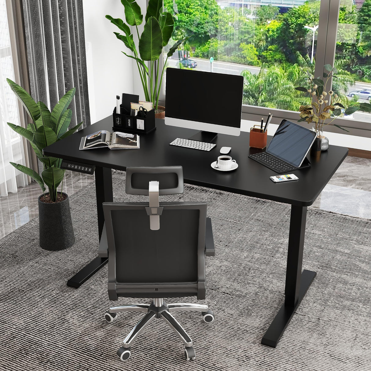 ESpefy Dual Motor Standing Desk Frame- Heavy Duty Electric Desk Legs, Adjustable Desk Base, Sit Stand Up Desk Frame with Memory Controller for 43''-70'' Desktop, Home & Office DIY Workstation ESpefy