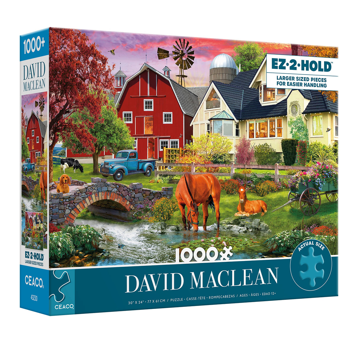 Ceaco - David Maclean - Memories On The Farm - 1000 Oversized Piece Jigsaw Puzzle Ceaco