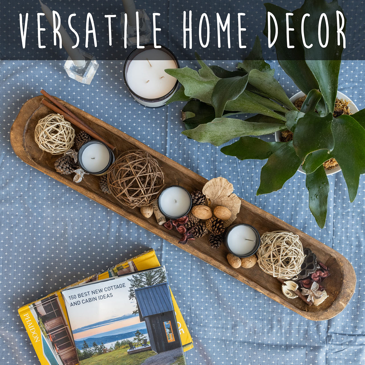 Decorative Wooden Dough Bowl Decor Approx 30 Inch, Hand Carved Rustic Wood Long Dough Bowl, Large Carved Dough Bowl, Long Wooden Bowl, Bread Shaped Bowl Wooden Large Dough Bowl Centerpiece Made in USA MAINEVENT