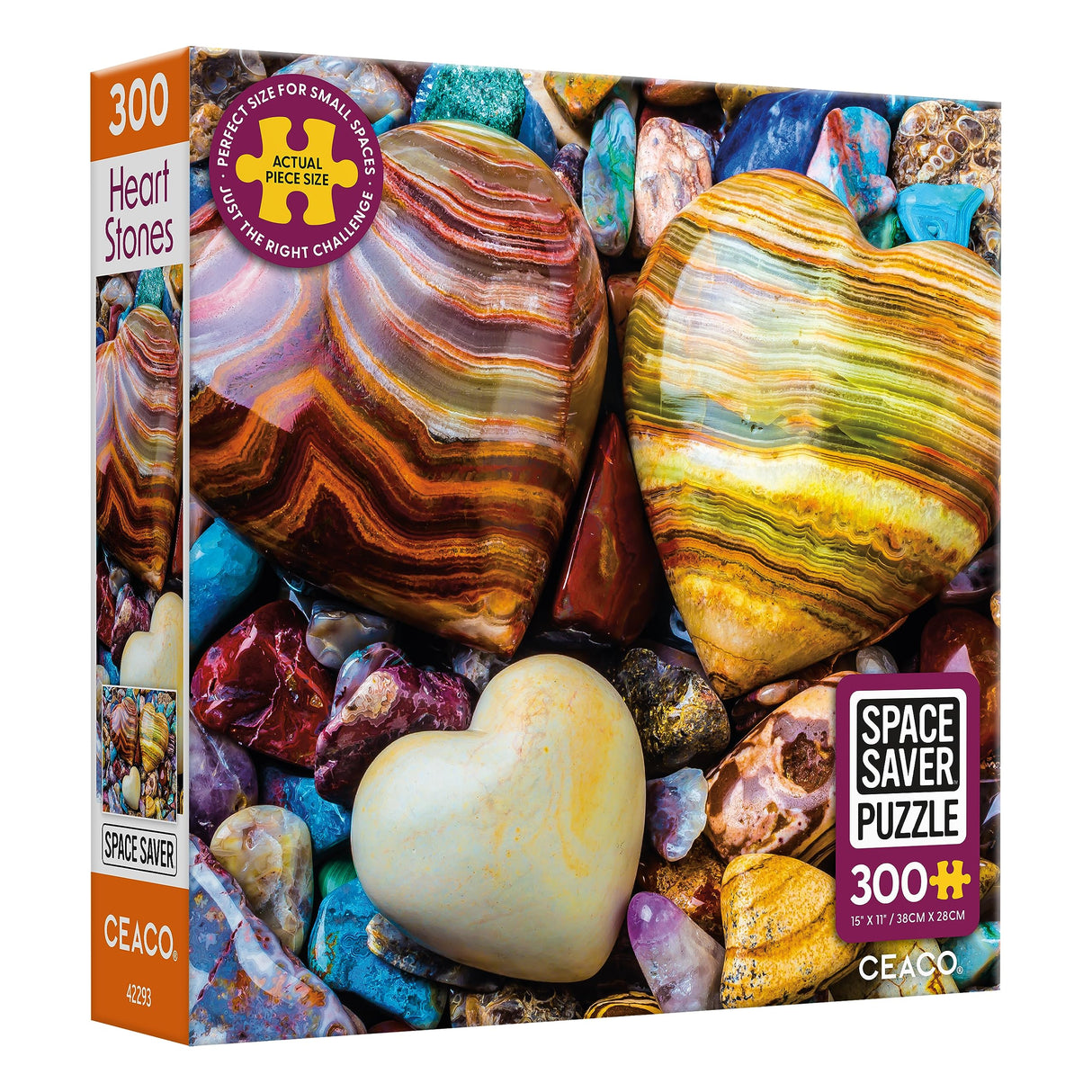 Ceaco – Heart Stones - 300 Piece Jigsaw Space Saver Puzzle – Puzzles for Smaller Spaces and Surfaces Ceaco