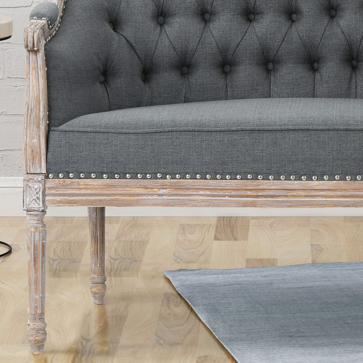 Christopher Knight Home Faye Traditional Fabric Tufted Upholstered Loveseat, Dark Gray, Antique Christopher Knight Home