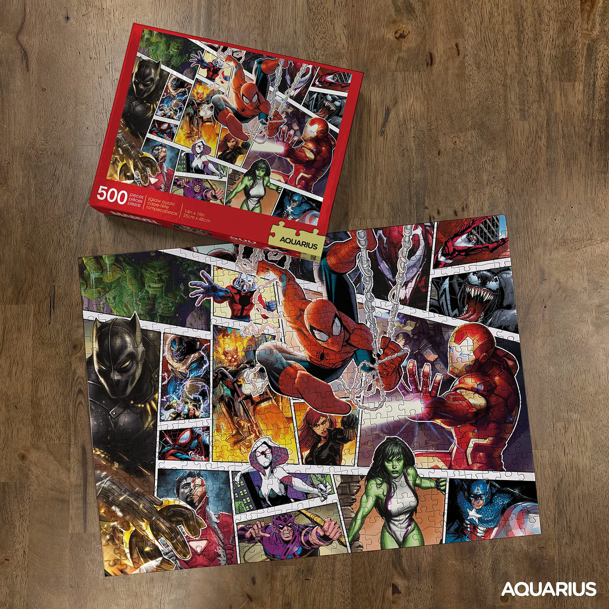 AQUARIUS Marvel Puzzle (500 Piece Jigsaw Puzzle) - Glare Free - Precision Fit - Officially Licensed Marvel Merchandise & Collectibles - 14 x 19 Inches AQUARIUS