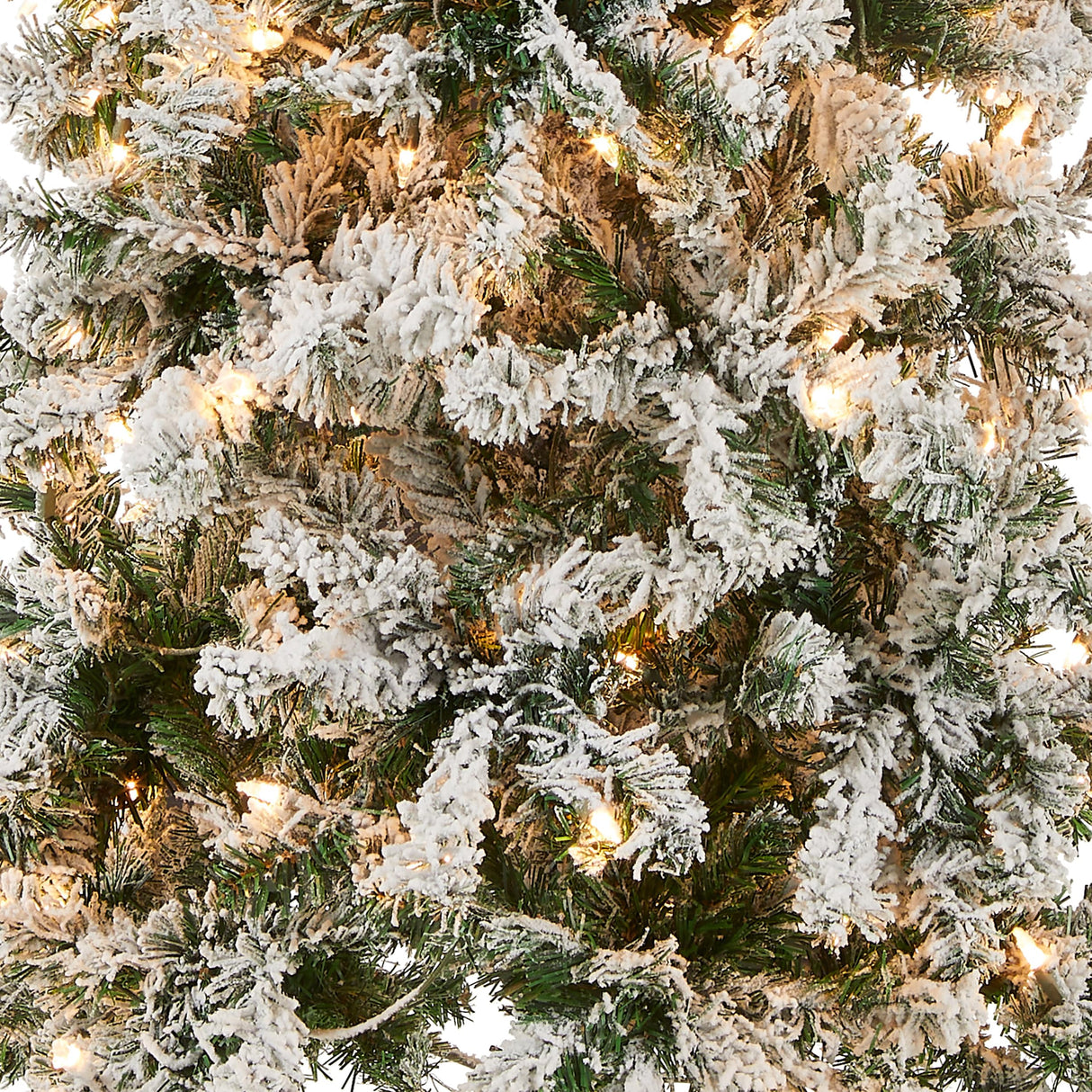 National Tree Company First Traditions Pre-Lit Acacia Flocked Tree Medium Christmas Tree, Clear Incandescent Lights, Plug in, 6 ft National Tree Company
