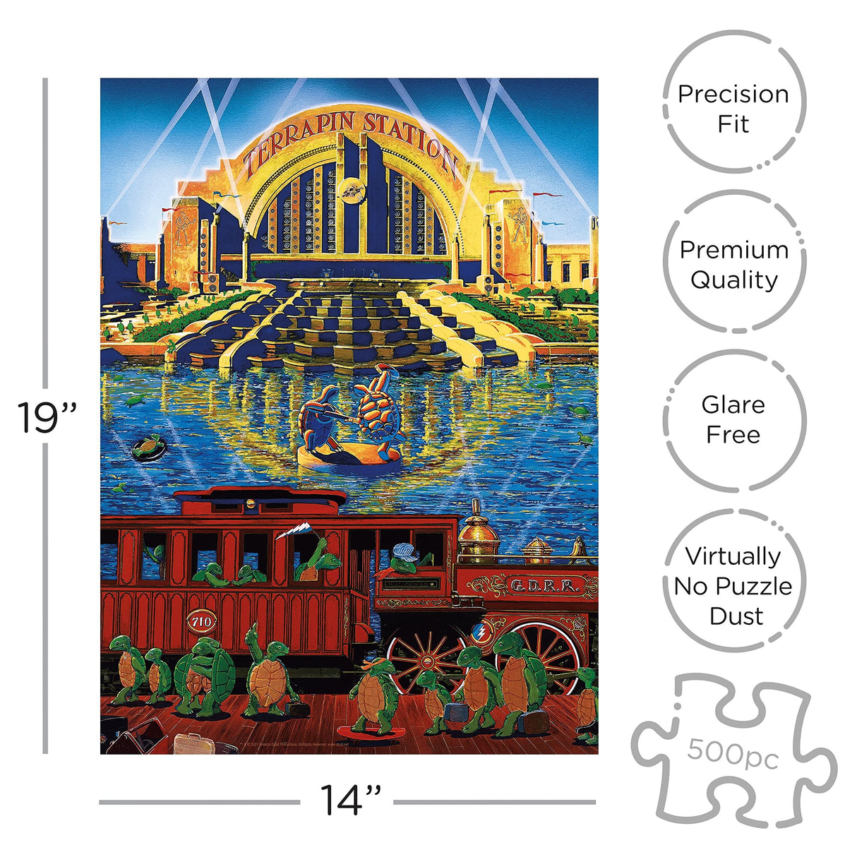 AQUARIUS Grateful Dead Puzzle (500 Piece Jigsaw Puzzle) - Glare Free - Precision Fit - Officially Licensed Grateful Dead Merchandise & Collectibles - 14x19 Inches AQUARIUS