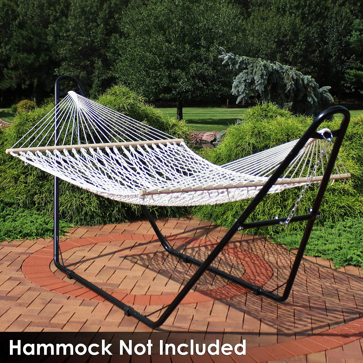 Sunnydaze Universal Double Hammock Stand Only - 550-Pound Capacity - Heavy-Duty Hammock Stand for Outside - Fits 9 to 14 Foot Hammocks - Black Sunnydaze