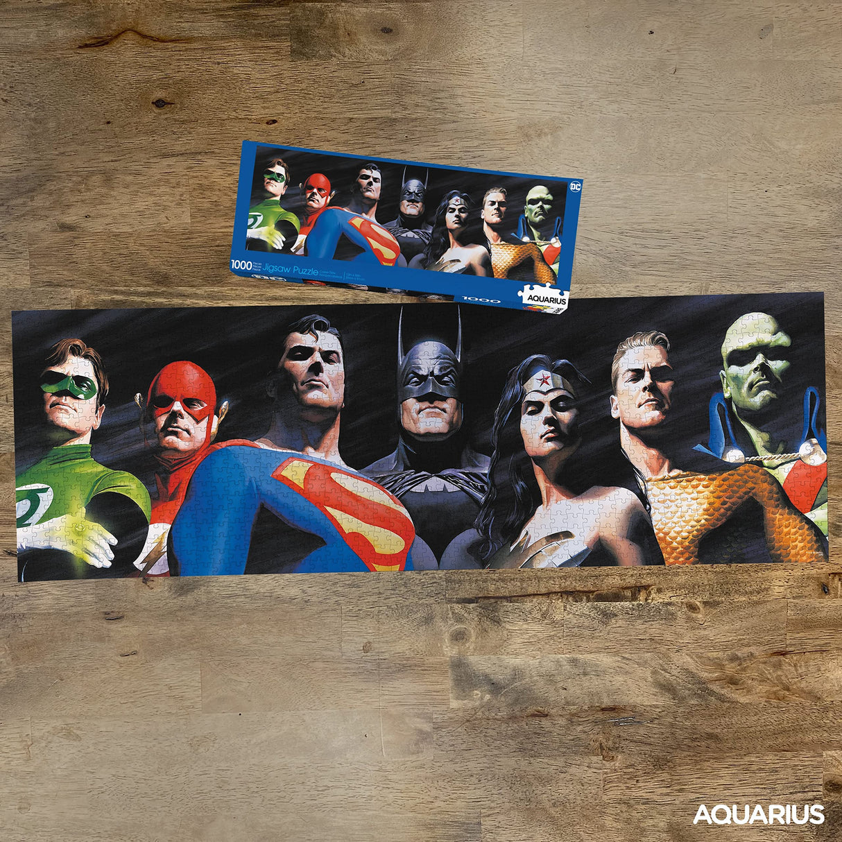 AQUARIUS DC Comics Justice League Puzzle (Slim 1000 Piece Jigsaw Puzzle) - Glare Free - Precision Fit - Officially Licensed DC Comics Merchandise & Collectibles - 12 x 36 Inches AQUARIUS