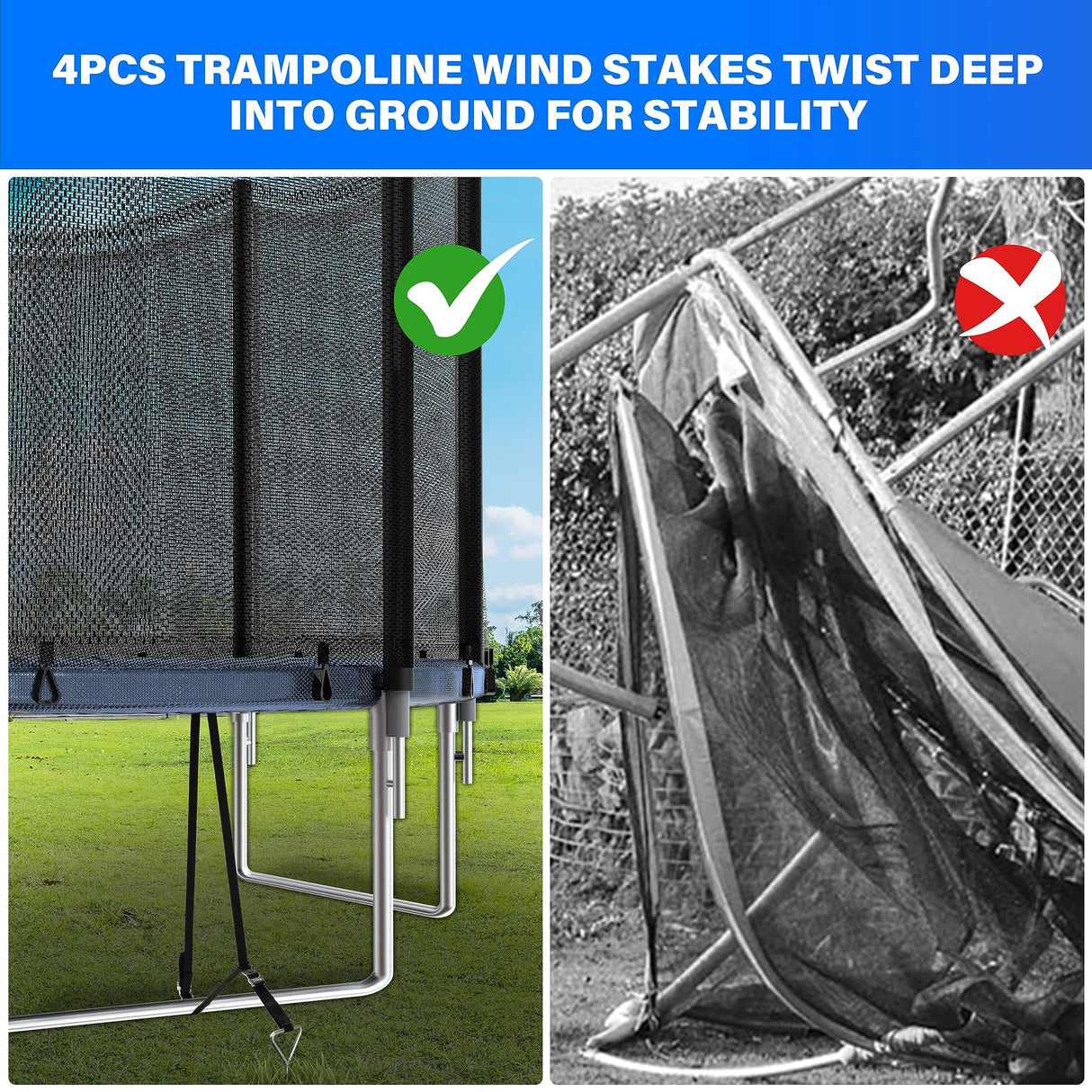 Simple Deluxe Trampoline for Kids with Safety Enclosure Net Wind Stakes 400LBS Weight Capacity 12FT Recreational Trampolines with Ladder Blue Outside Net Simple Deluxe