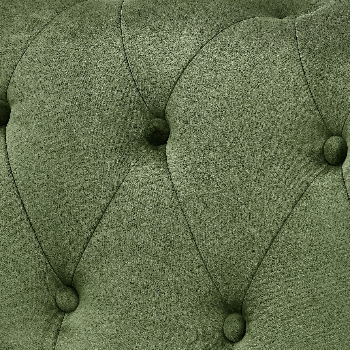 Asucoora Tufted Velvet Sofa Couch for Living Room, Rolled Arm 3-Seater Sofa Couch with Nailhead Trim and 2 Neck Roll Pillows, Small Apartment Chesterfield Sofa Green Asucoora