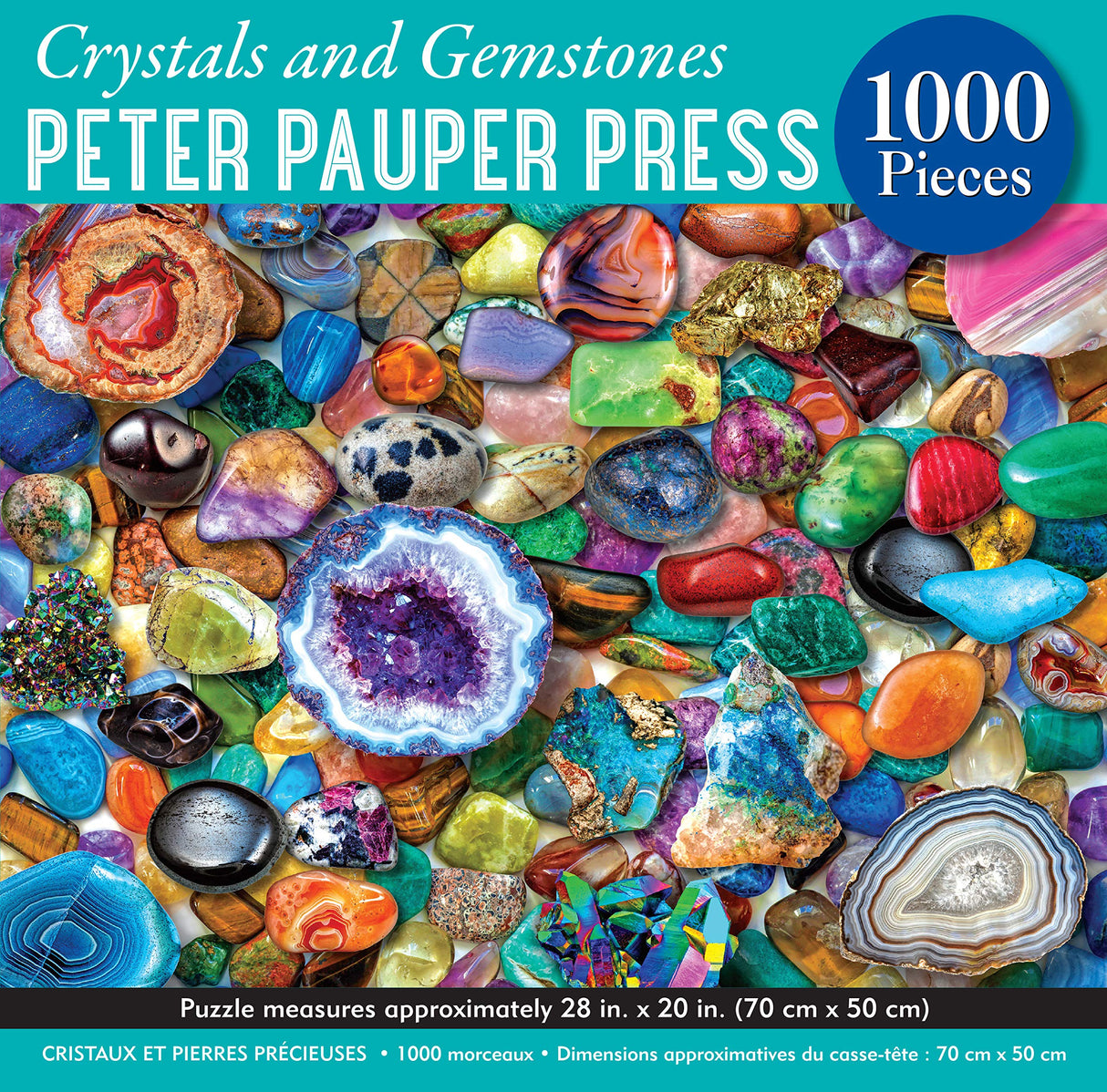 PETER PAUPER PRESS Crystals and Gemstones 1000 Piece Jigsaw Puzzle PETER PAUPER PRESS