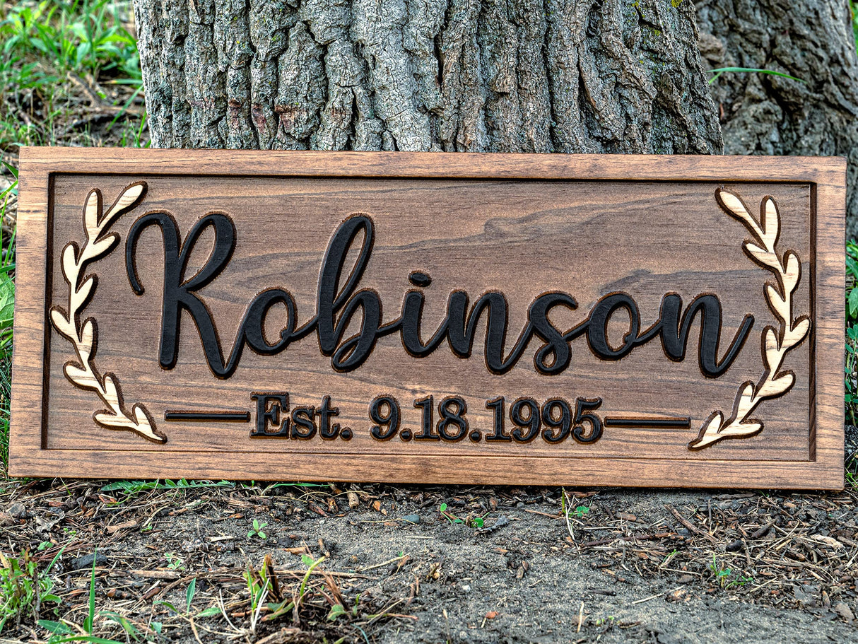 Last Name Sign | Wood Wall Decor | Nursery Name Sign | Baby Name Sign | Family Name Sign | Wooden Porch Sign | Front Door Sign | Personalized Wedding 3D Woodworker