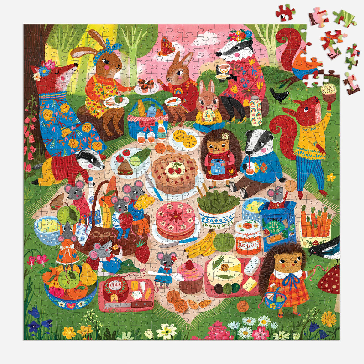 Mudpuppy Woodland Picnic 500 Piece Family Puzzle Mudpuppy