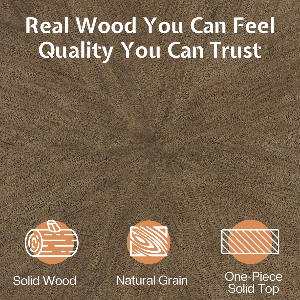 Jocisland Round Solid Wood Dining Table Set for 4, 5-Piece Mid-Century Kitchen & Dining Room Furniture with Padded Chairs, Space-Saving Design, Radial Grain Finish, Easy Assembly Jocisland