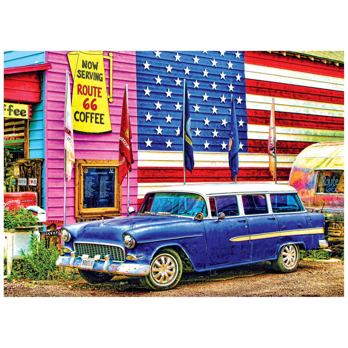 RoseArt - Kodak Premium - Route 66-1000 Piece Jigsaw Puzzle for Adults RoseArt