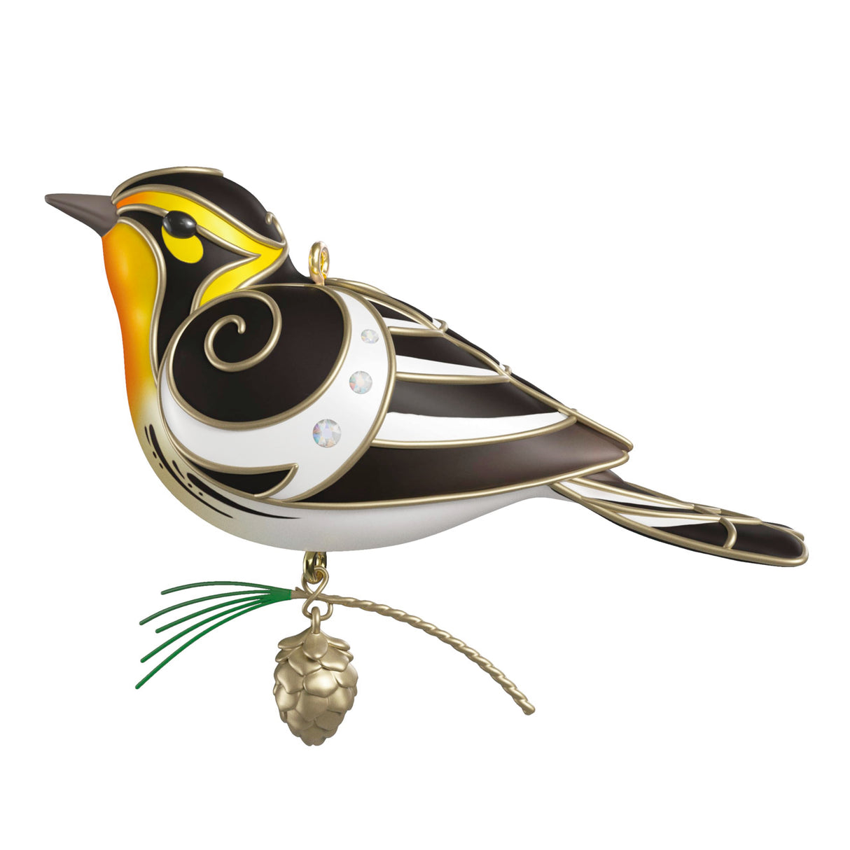 Hallmark Keepsake Christmas Ornament 2025, The Beauty of Birds Blackburnian Warbler, Gifts for Nature Lovers Hallmark Keepsake