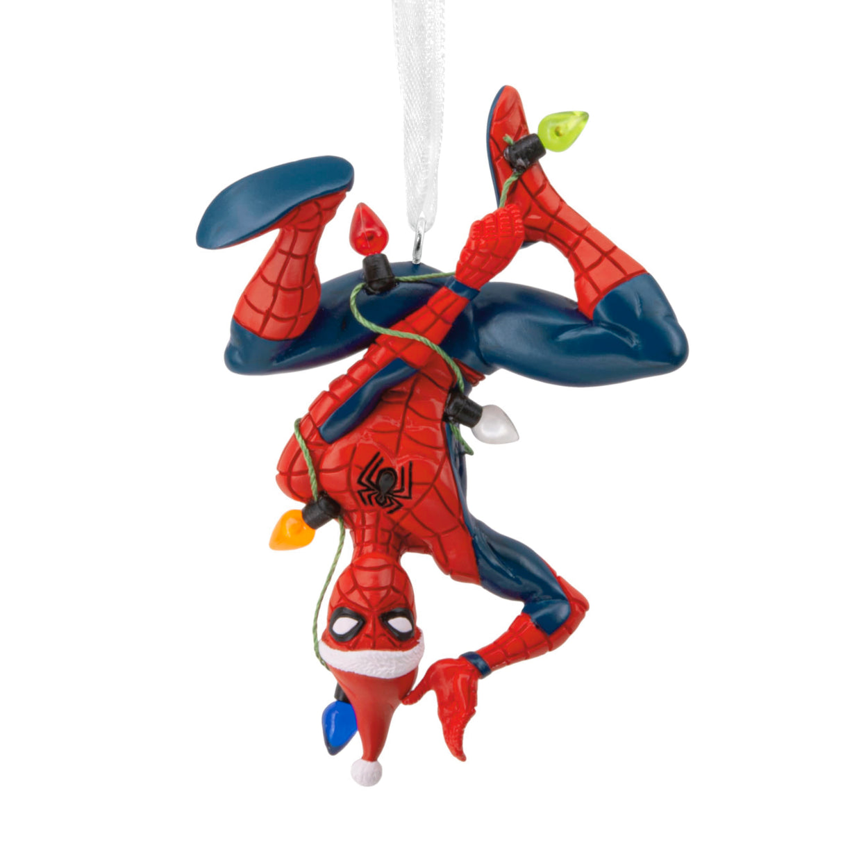 Hallmark Marvel Spider-Man Hanging from Lights Christmas Ornament, Gifts for Marvel Fans Hallmark