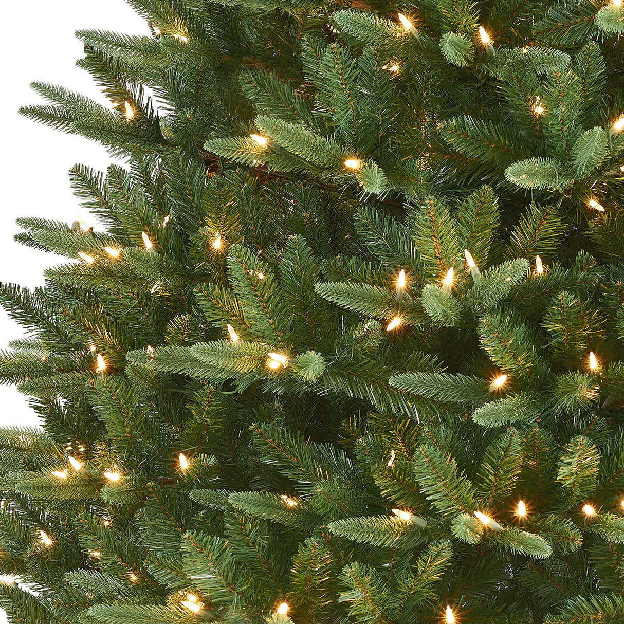 12 ft Pre-Lit Monroe Fir Tree, 3214 Tips, 800 Warm White LED Lights, Sure-Lit Pole®, UL Listed Adaptor Puleo International Inc.