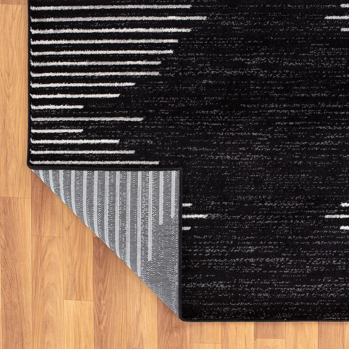 Rugshop Bohemian Stripe Stain Resistant High Traffic Living Room Kitchen Bedroom Dining Home Office Runner Rug 2'x7' Black Rugshop