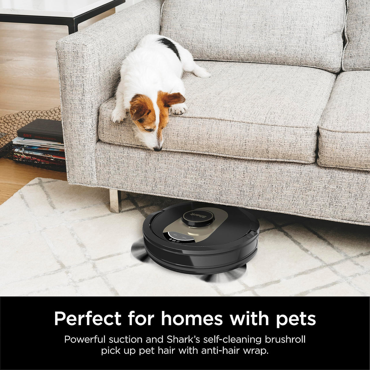 Shark AV2501AE AI Robot Vacuum with XL HEPA Self-Empty Base, Bagless, 60-Day Capacity, LIDAR Navigation, Perfect for Pet Hair, Compatible with Alexa, Wi-Fi Connected, Carpet & Hard Floor, Black Shark
